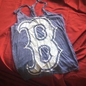 Pink Red Sox knot tank top